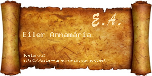 Eiler Annamária névjegykártya